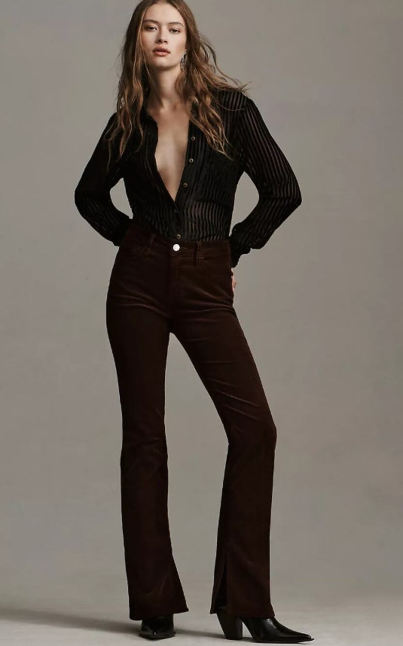 New Frame Corduroy Le Mini Boot Slit Mid-Rise Jeans - 33 waist